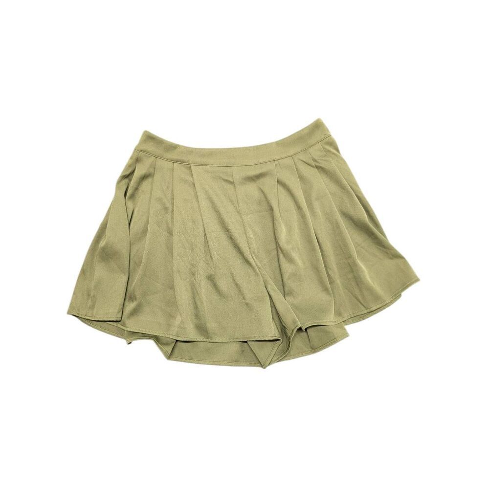 NWT HYFVE Pleated Pull Skort Army Green Mini Skirt Women's